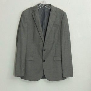JF J.Ferrari Men's Slim Fit  2 Button Double vent Suit Jacket Gray Sz 40L